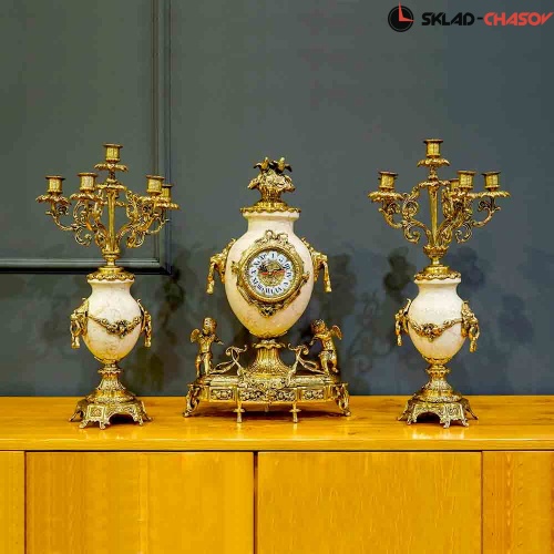 Бронзовые часы с канделябрами Real Bronze C 3125 BBM фото