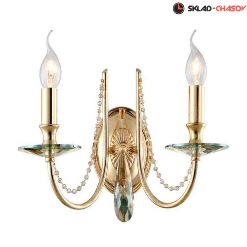Бра Crystal Lux VICTORIA AP2 GOLD/AMBER фото
